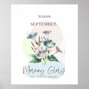 Morning Glory Birth Flower for September Poster