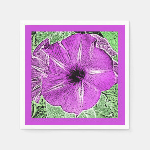 Morning Glory Block Print - amethyst purple Napkin