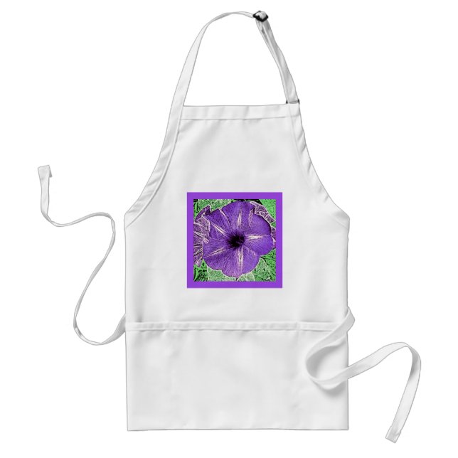 Morning Glory Block Print - soft violet Standard Apron (Front)