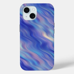 Morning Glory Blue Wavy Texture iPhone 15 Case