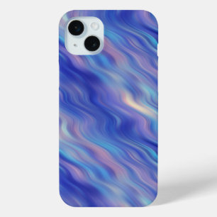 Morning Glory Blue Wavy Texture iPhone 15 Mini Case