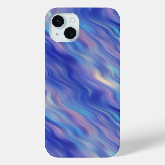 Morning Glory Blue Wavy Texture Case-Mate iPhone Case (Back)