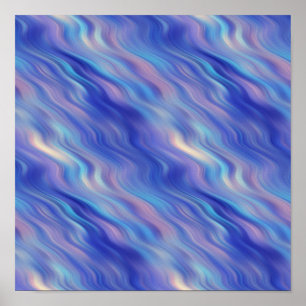 Morning Glory Blue Wavy Texture Poster