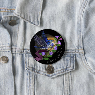 Morning Glory Bluejay Button