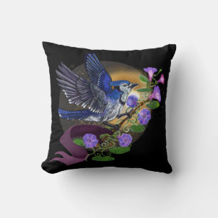 Morning Glory BlueJay Cushion