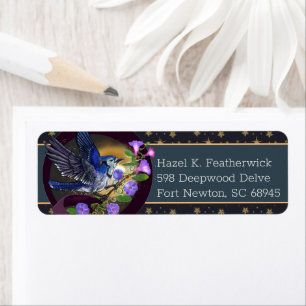 Morning Glory BlueJay Label Return Address Label