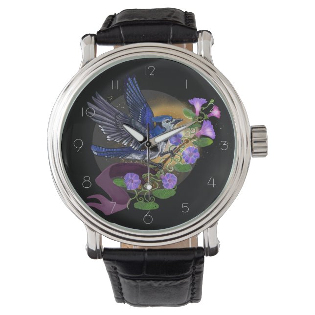 Morning Glory Bluejay  Watch (Front)