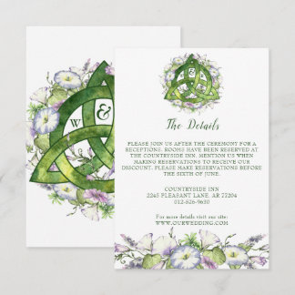 Morning Glory Celtic Green Triquetra Details Enclosure Card