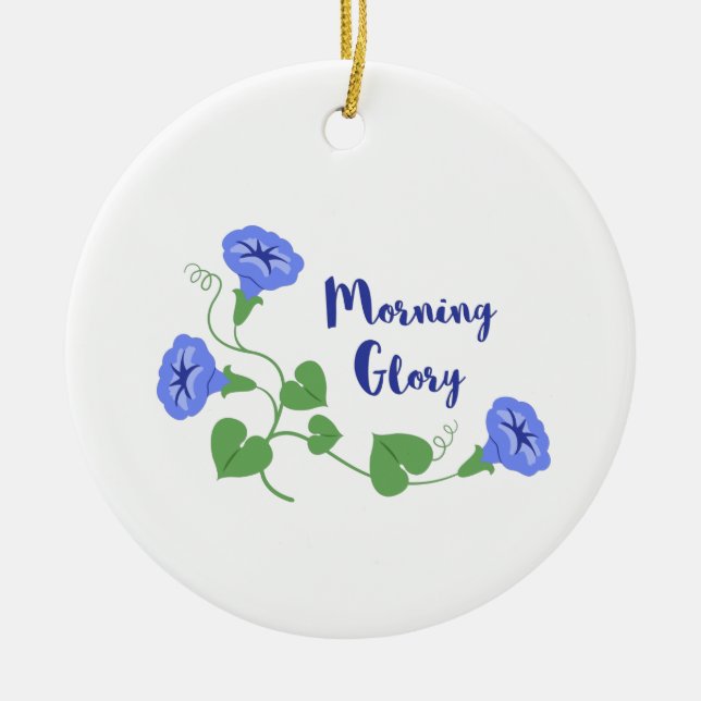 Morning Glory Ceramic Ornament (Front)