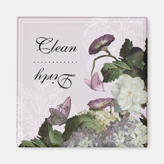 Morning Glory Clean Dirty Dishwasher Magnet (Front)