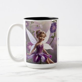 Morning Glory Flower Fairy Two-Tone Coffee Mug