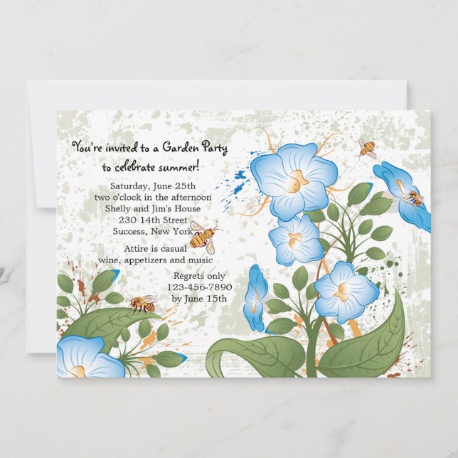 Morning Glory Flower Invitation (Front)