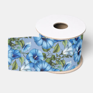 Morning Glory Flowers Floral Vine Grosgrain Ribbon