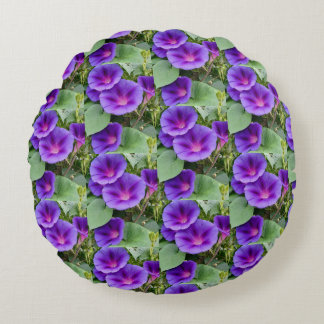 Morning Glory Garden Round Cushion