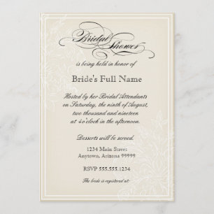 Morning Glory Hydrangea Bridal Shower Invitation