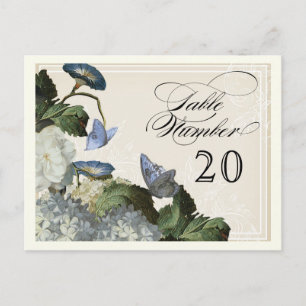 Morning Glory Hydrangea -  Table Seating Numbers Postcard