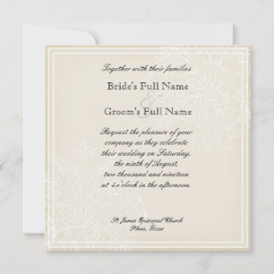 Morning Glory Hydrangea Wedding Invitation - Blue