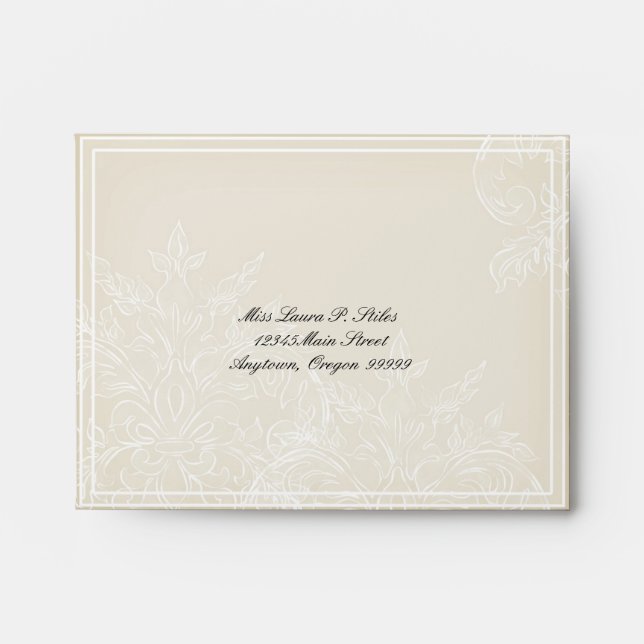 Morning Glory Hydrangea Wedding Matching Envelope (Front)