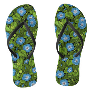 Morning glory in blue and green thongs