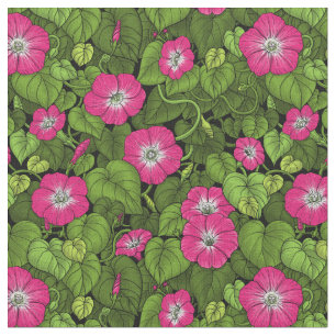 Morning glory in pink and green fabric