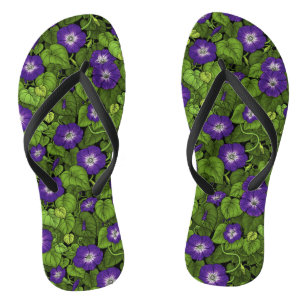 Morning glory in purple and green thongs
