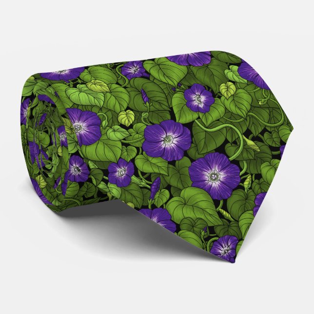 Morning glory in purple and green tie (Rolled)