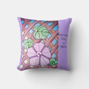 Morning Glory in Trellis Cushion