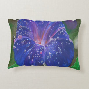 Morning Glory (Ipomoea Purpurea) Petals and Dew Dr Decorative Cushion