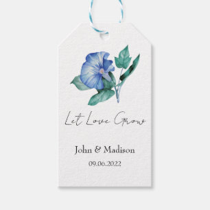 Morning glory Let love grow wedding seed Gift Tags