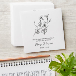Morning Glory Memorial Funeral Seed Envelope