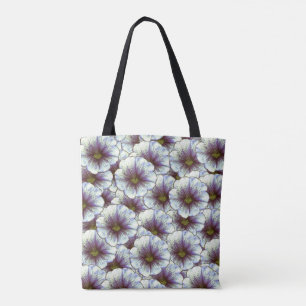 Morning Glory Purple and White Tote Bag