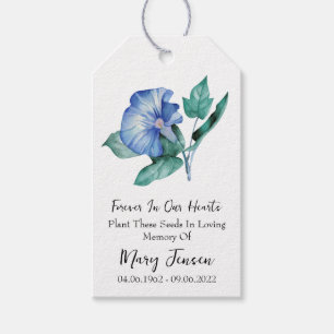 Morning Glory Seed Packet Memorial Funeral Gift Tags
