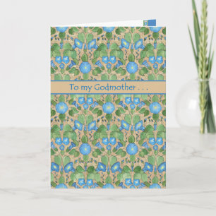 Morning Glory September Birthday Card, Godmother Card