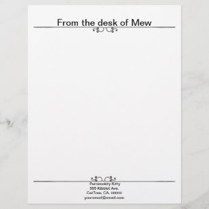 Morning Glory Shadow Fairy and Cosmic Cat Custom Letterhead