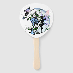 Morning Glory Shadow Fairy and Cosmic Cat Hand Fan