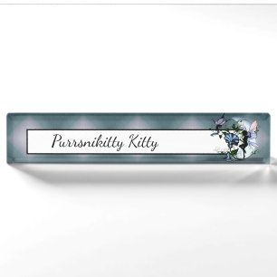 Morning Glory Shadow Fairy and Cosmic Cat Nameplate