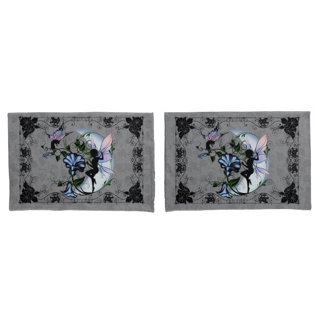 Morning Glory Shadow Fairy and Cosmic Cat Pillowcase (Front-Set)