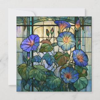 Morning glory stained glass card