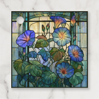 Morning glory stained glass favour tags