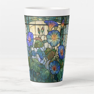 Morning glory stained glass latte mug