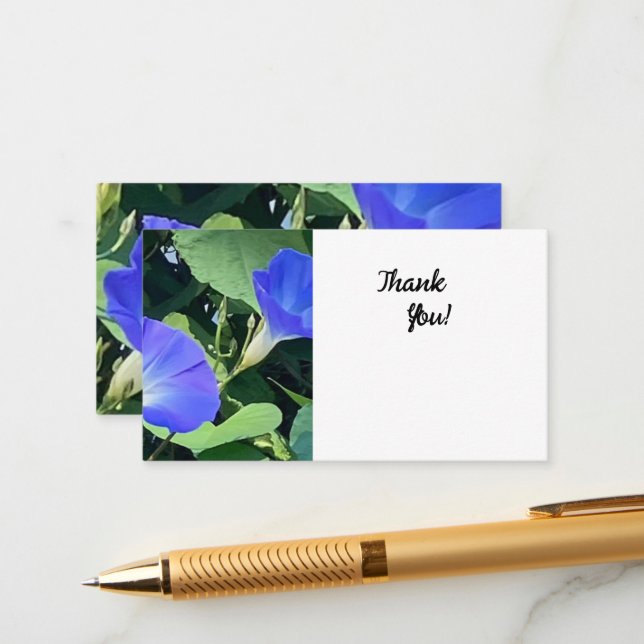 Morning Glory Thank You Florist card (Front/Back In Situ)