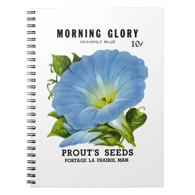 Morning Glory Vintage Seed Packet Notebook (Front)