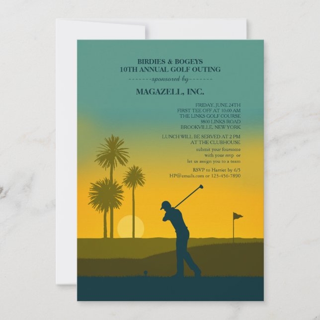 Morning Golfer Invitation (Front)