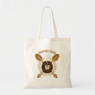 Morning Grind | Vintage Retro Coffee Lover Emblem Tote Bag