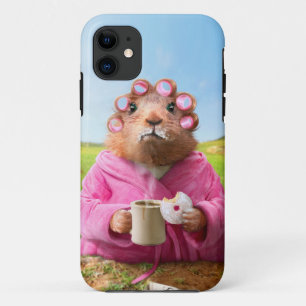 Morning Groundhog with Breakfast Doughnut and iPhone 11 Case