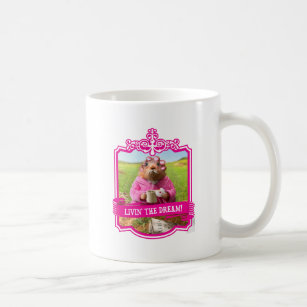 Morning Groundhog with Breakfast Doughnut and Coffee Mug
