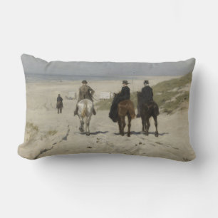Morning Horse Ride on the Beach (by Anton Mauve) Lumbar Cushion