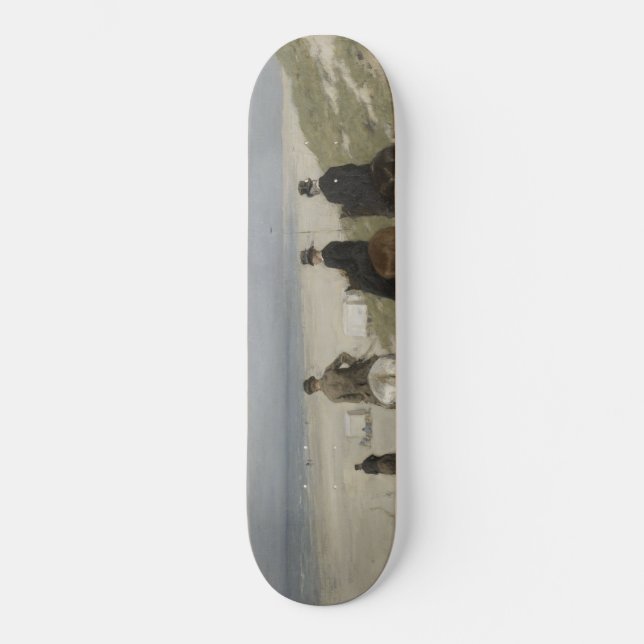 Morning Horse Ride on the Beach (by Anton Mauve) Skateboard (Front)