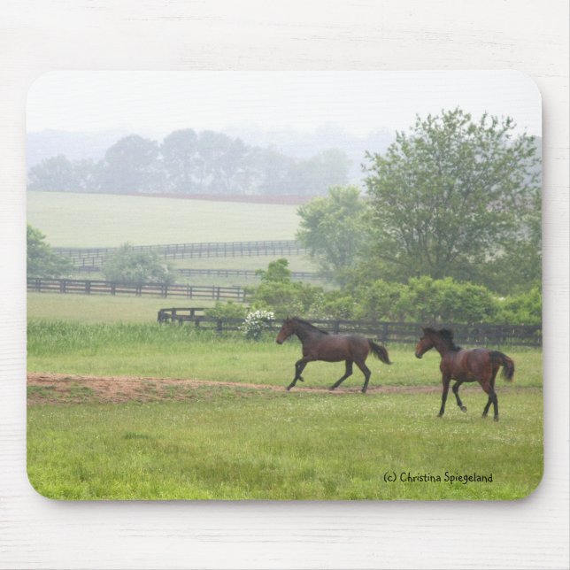 Morning Horses running Mousepad (Front)