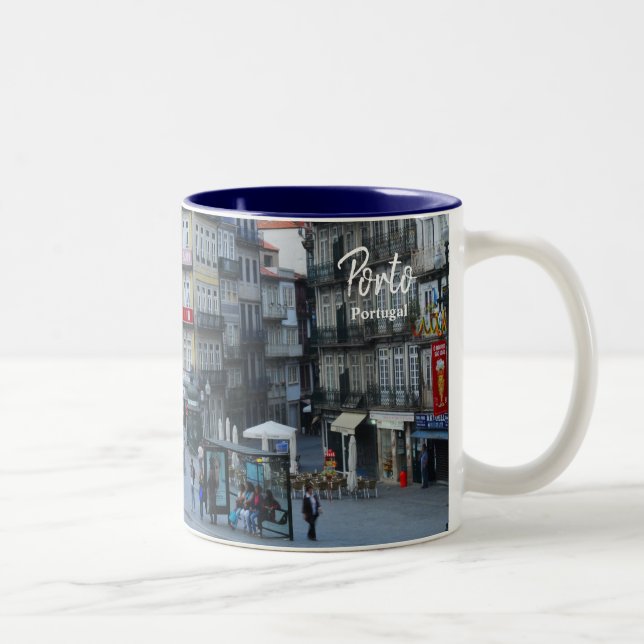 Morning hour in Porto- The Real Portugal Two-Tone Coffee Mug (Right)